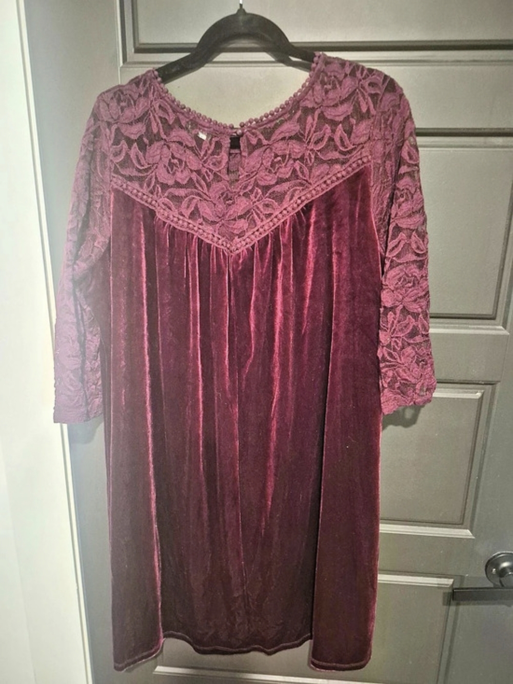Luxology Burgundy Velvet Dress XL
